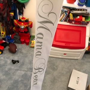 White & Silver Momma Bear sash